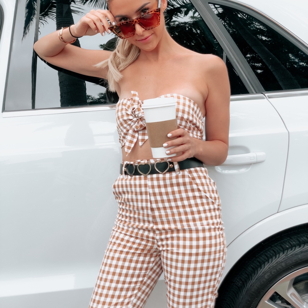 White Fox Gingham Set